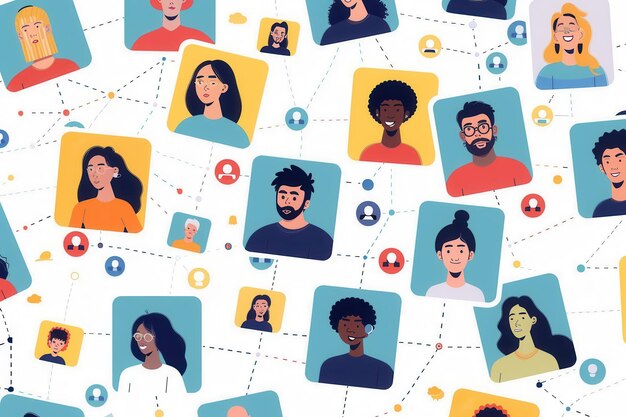 illustration depicting network diverse influencers their followers symbolizing interconnectedness social media influencer marketing generative ai 262708 32144